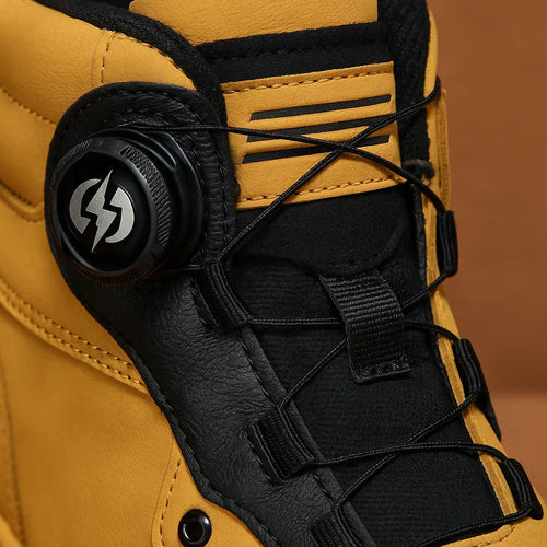 Bota Masculina Ortopédica de Cano Médio Vulcan com Amarração por Polia em Couro Legítimo e Poliuretano + BRINDES