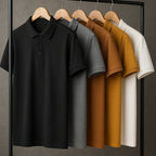 [Leva 5, Paga Só 3!] Camisa Polo Masculina Polirax em Seda Gelo, Poliéster e Spandex + 3 Bermudas e 1 Relógio GRÁTIS