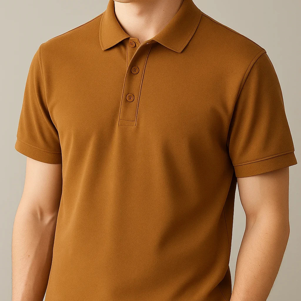 [Leva 5, Paga Só 3!] Camisa Polo Masculina Polirax em Seda Gelo, Poliéster e Spandex + 3 Bermudas e 1 Relógio GRÁTIS
