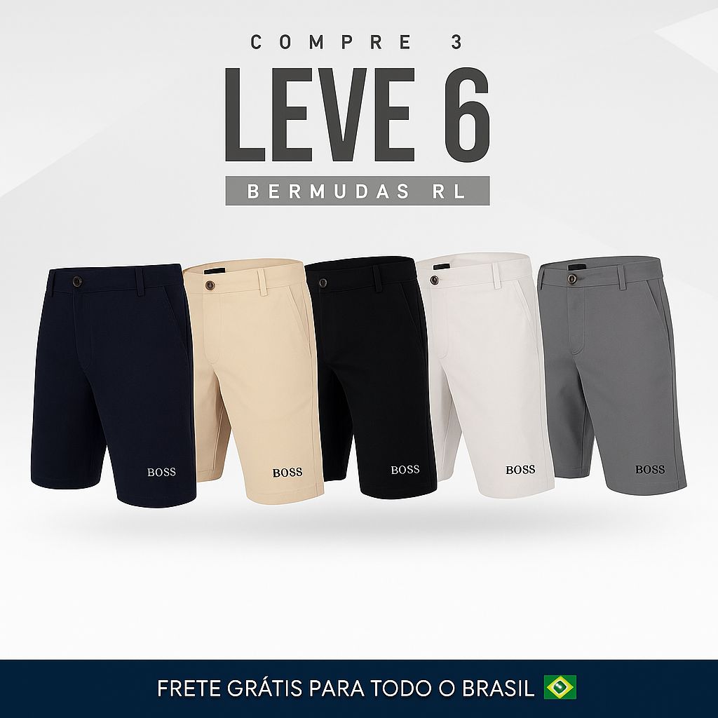 Kit 6 Bermudas de Sarja Masculina - Mescladas - (Promoção de Outubro)!